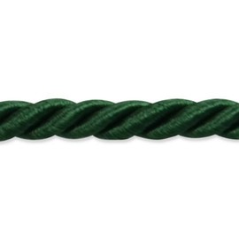 Trims by The Yard Charlotte 3/16" Twisted Cord Trim, Versatile Trim for DIY Crafts, Picture Frames, Home Decor, and Fashion Items, 20-Yard Cut, Hunter Green
