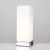 MiniSun Modern Chrome & White Frosted Glass Bedside Touch Table