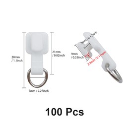 UMCHU Pack of 100 Side Rails Curtain Gliders, Curtain Rollers, for Shower Curtains, Door Curtains