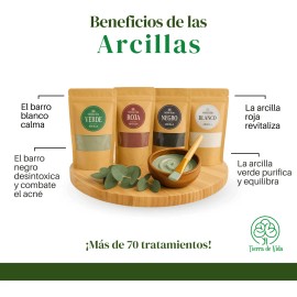 🔥 Kit barro para mascarillas arcilla roja verde blanco negro normal  Vitaminas y Minerales