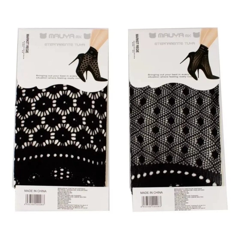 Mauyao 5 Pares Calcetines Tines Media Elegantes Sexy Encaje Suaves