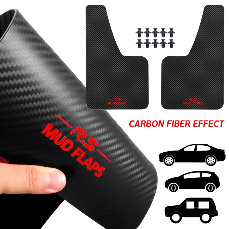 XUKEY Carbon Pattern Universal Fender Mud Guards Mud Flaps Black