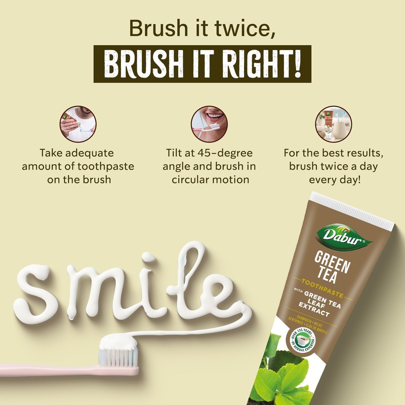 Dabur Organic Green Tea Toothpaste | 100 ml | Everyday