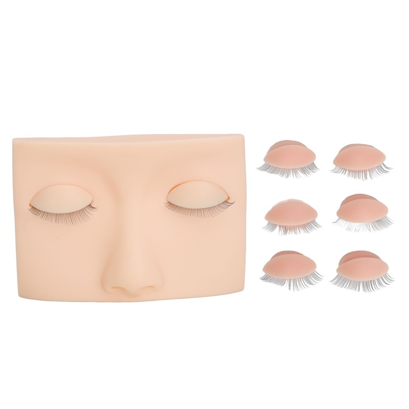 Eyelash Mannequin Head Practice Realistic Half Face Makeup Head Training