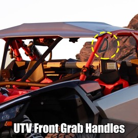 X AUTOHAUX 1 Set Front Grab Handles Aluminum Alloy UTV Grab Handle Kit for Can Am X3 & X3 Max Black