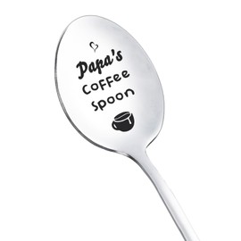 Papa Gift Coffee Spoon from Grandkids Grandchildren Fun Papa's Coffee Spoons for Grandpa Papa Coffee Lover Gifts for Grandfather Fathers Day Granddaddy Gift Engraved Spoon