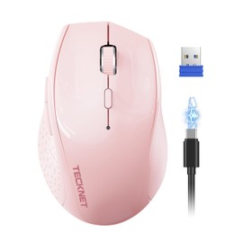 TECKNET Wireless Mouse Rechargeable,Mouse for Laptop Computer,2.4G USB Computer Mice Wireless,6 Button 6400 DPI Ergonomic Silent Mice,Portable Cordless Travel Mice-Wide Compatibility