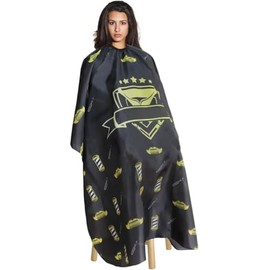 BLMHTWO Hairdressing Cape Adult Hairdressing Cape Waterproof Adjustable Hairdressing Cape Black for Home, Hairdressing Shop, Salon, black, One size fits all