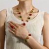Christmas Jewelry Set Necklace Bracelet Earrings for Women Girls Red