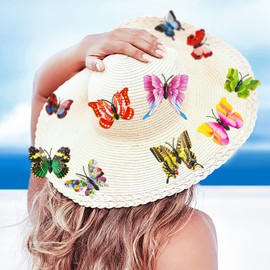 VGOODALL Clips de mariposa para el cabello, 50 unidades, coloridos pasadores de mariposa, decoración de mariposas en 3D, para manualidades, niños, adolescentes, mujeres, accesorios para el pelo, regalos de fiesta, boda, cumpleaños