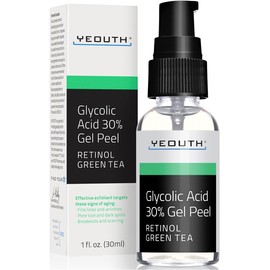 YEOUTH Acido Glicolico Peeling Facial para la Car, Exfoliante Químico para Manchas de Acné, Productos Extra Ordinarios para el Cuidado de la Piel para la Hiperpigmentación y el Acné 30ml