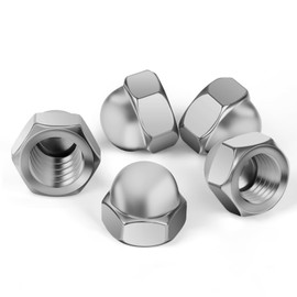 #10-24 Acorn Hex Cap Dome Head Nuts, 304 Stainless Steel 18-8, Bright Finish, Pack of 50