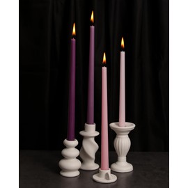 Viyffo 12 Inch Purpel Taper Candles Set of 12 Unscented Smokeless Long Tall Tapered Candle for Candlesticks Sticks Wedding Home Decor Dinner