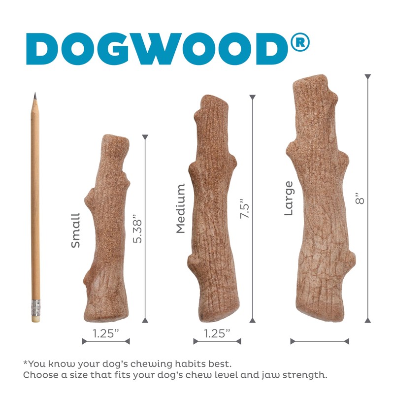 Outward Hound Dogwood Puppy Durable Dog Chew Toys, Real Wood