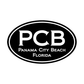 Real Sticky Panama City Beach PCB Oval Sticker FL Laptop Car Vehicle Window Bumper BLK Decal
