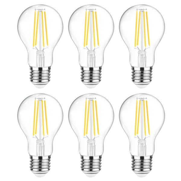 Ascher Ascher 60 Watt Equivalent, E26 LED Filament Light Bulbs,