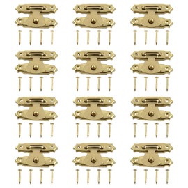 Zangc Jewelry Box Hardware Accessories Vintage Latch Box Clasp 1.02x0.62 inches Yellow Used for Jewelry Decorative cabinets Wine Boxes toolboxes cabinets for Decorative Purposes 12PCS