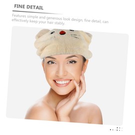 WOONEKY Comfortable Cartoon Fleece Hair Towel Quick Drying Water Absorption Head Wrap for Soft Bath Towel for Shower Easy to Use with Button Design Durable and Fashionable