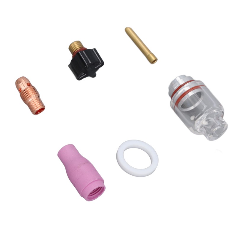 6Pcs TIG Welding Accessory Set 4# Ceramic Nozzle 2.4mm Electrode