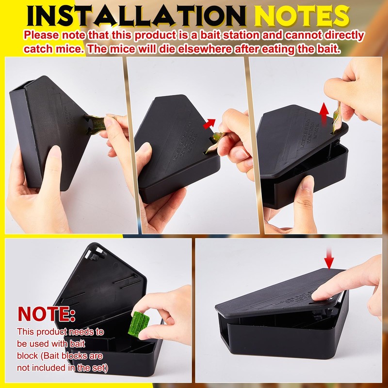 Qualirey 2 Pcs Mice Station with Key Triangle Mouse Station