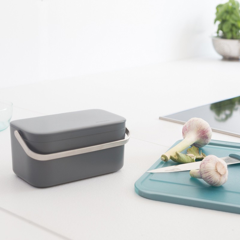 Brabantia Food Waste Caddy, zzzz-s, Dark Grey