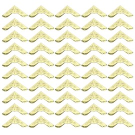 PATIKIL 30mm Esquinas de Libro de Metal, 50 Unidades Protectores de Esquinas de Fotos Retro Decorativas de Metal para Manualidades, Álbum de Recortes, Tono Dorado