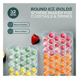 Premium Durable Round Cute Ice Ball Mold – Stackable Plastic Ice Maker for Cocktails & Water Bottles – Ultimate Ice Mold for Perfectly Cool Ice Drinks!
