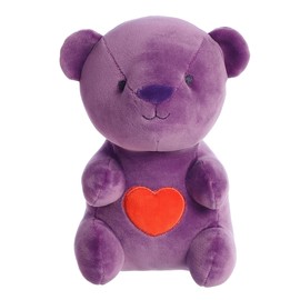 Aurora® Heartwarming Valentine Yummy Heartbear Stuffed Animal - Decorative Companion - Loveable Companions - Purple 8 Inches