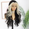 ANDRIA Blonde Skunk Stripe Lace Front Wigs Black and Blonde
