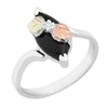 Slim-Profile Marquise Onyx Bypass Ring, Sterling Silver, 12k Green and