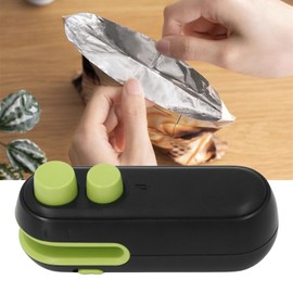 Mini Bag Sealer, Handheld Heat Bag Sealer 2 in 1 Sealer and Cutter, Portable Resealer Machine for Plastic Bags, Snack Bags with 400mAh Lithium Battery (black)