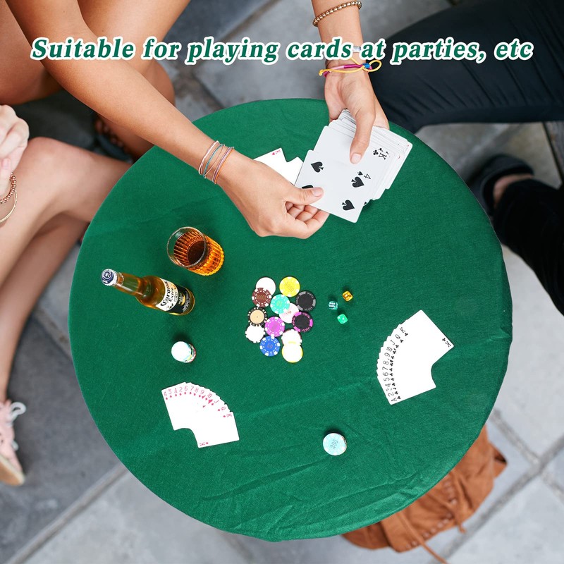 Green 36 Inch Felt Card Game Tablecover Round 36in to