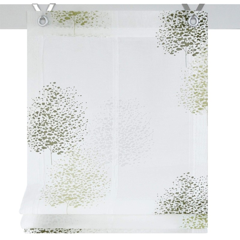 Kutti Bellinda Roman Blind with Eyelets White Taupe / Green