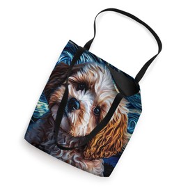 Cavapoo in Starry Night Painting Dog Mom Dad Tote Bag