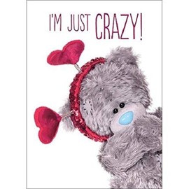 Me To You 3D Holographic Just Crazy Bear Valentines Day Card
