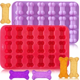 2 Pcs Dog Bone Silicone Molds - Non-Stick Food Grade, Ideal for Chocolate, Candy, Jelly & Ice Cube