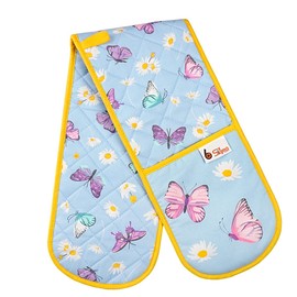 Double Oven Gloves UK Mitts Heat Resistant Mitten Heavy Duty Kitchen Pot Holders Oven Gloves Butterfly Daisy Novelty-oven gloves heat resistant oven mitts funny-BF|oven mitt