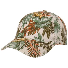 Lipodo Jungle Cap Women/Men - Baseball Cap with Cotton - Adjustable Snapback with Velcro Fastener and Floral Pattern - Washable Fabric Cap in One Size - Spring/Summer, beige