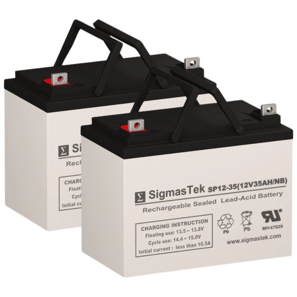 SigmasTek SP12-35NB SLA Rechargeable Battery Set of 2 for Merits