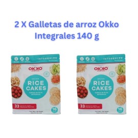 OKKO 2X Bolsas De Galletas de arroz Okko Integrales 140 g