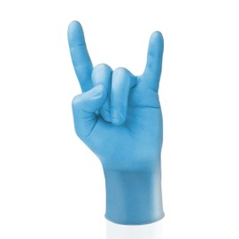 Merrimen Nitrile Gloves - BLUE | Disposable – Box of 100 | Large Ambidextrous Nitrile Gloves | Latex & Powder Free | For Safe Hands Against Allergies