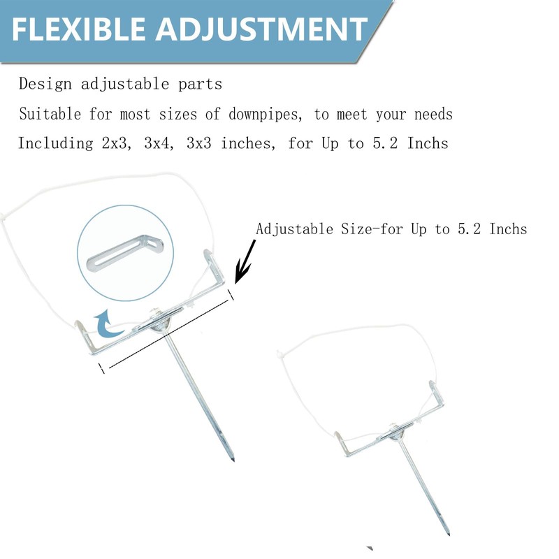 2pcs Premium Adjustable Gutter Downspout Extensions U Bracket, Heavy-Duty Galvanized