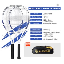 Toolzia Tennis Racket - Lightweight Aluminum Alloy Racket for Beginners & Intermediate Players