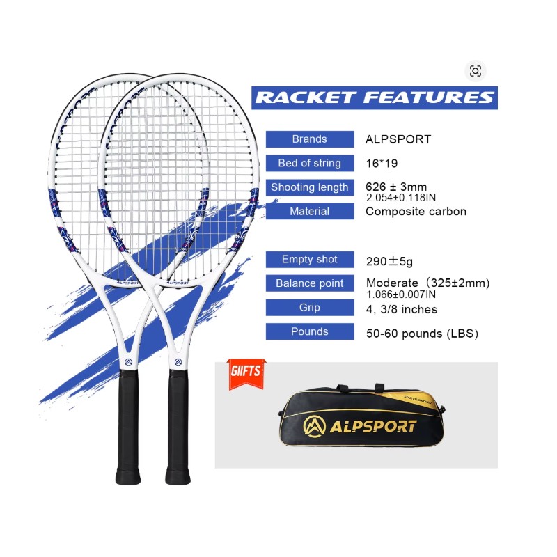 Toolzia Tennis Racket - Lightweight Aluminum Alloy Racket for Beginners