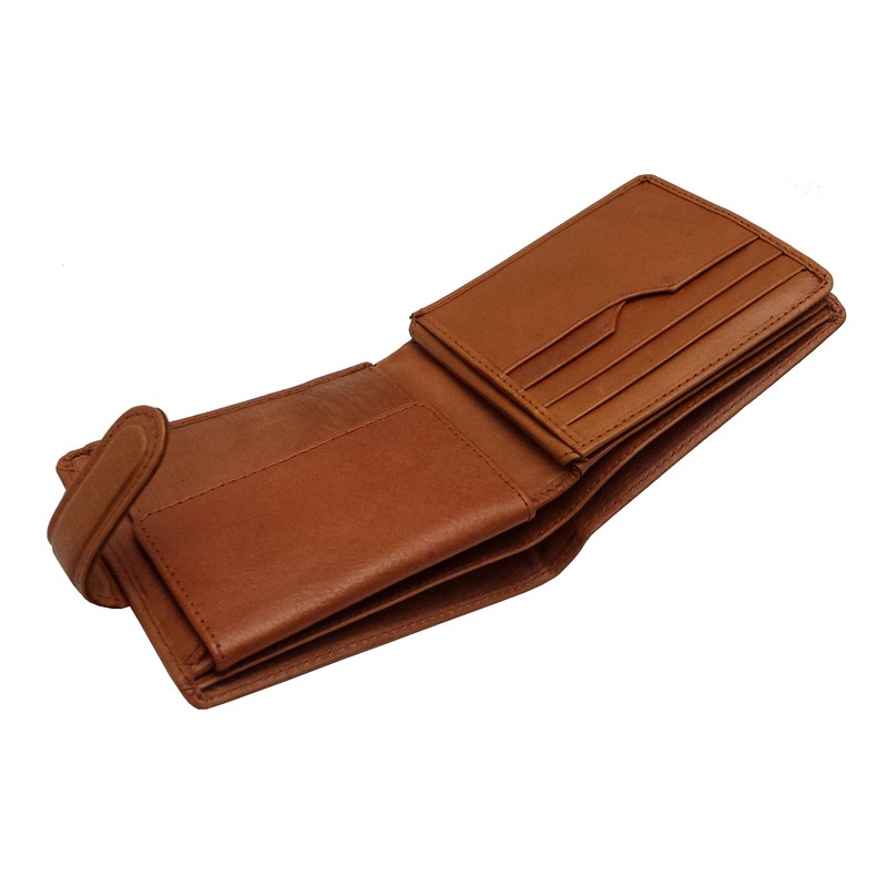 Buono Pelle RFID Blocking Mens Designer Soft Veg Tan Leather