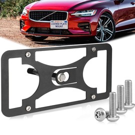 Anti Theft Front License Plate Bracket Mount Compatible with Volvo V60 (2015-2023),No Drill Tow Hook License Plate Frame Holder,Installs in Seconds