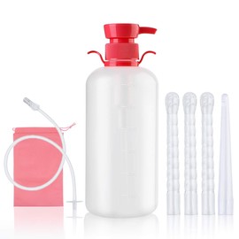 LIVE4COOL Douche Bottle for Women Reusable Vaginal Cleansing System, 600ml/20.3oz Reusable Vaginal Enema Douche, Capacity Cleanser with 4 Nozzles, Storage Bag, Non-Toxic