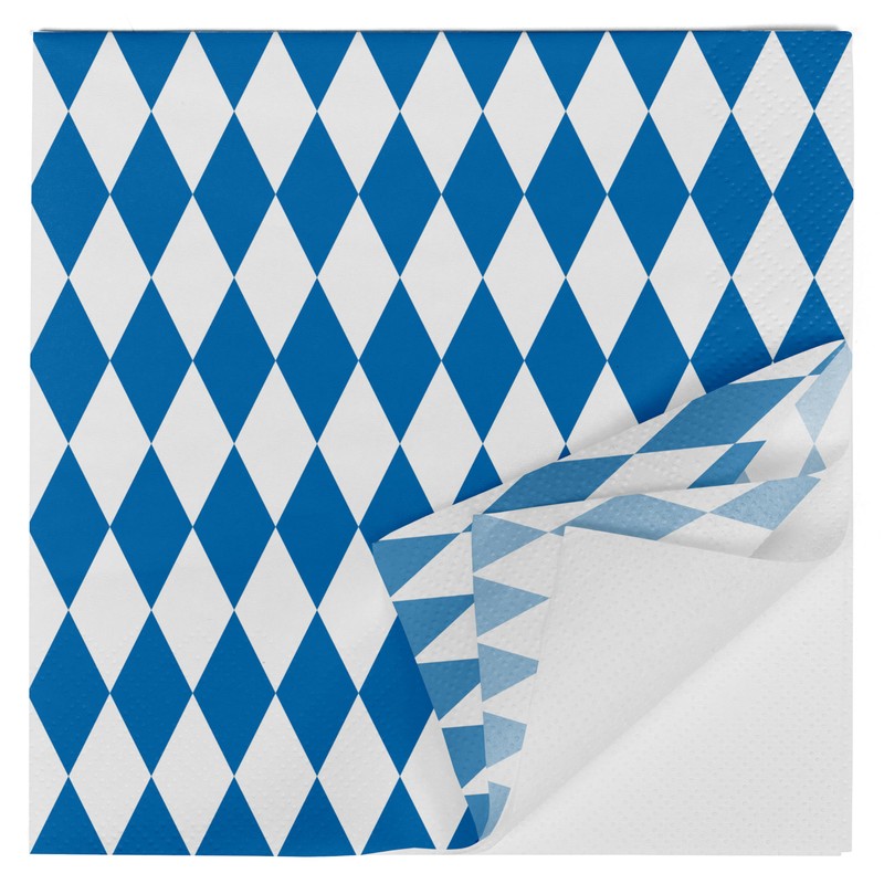 HEKU 100 napkins, 3-ply, 33 x 33 cm, Bavarian blue,