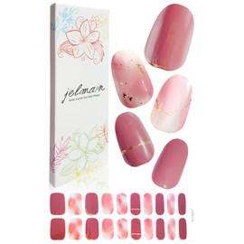 Jelmain Gel Nail Seal, Hardening Type, Just Stick Self Nail Hand (Pink x Brown)