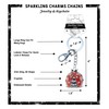 Puzzled Ladybug Keychain - Silver 3D Sparkling Ladybug Charm Rhinestones,